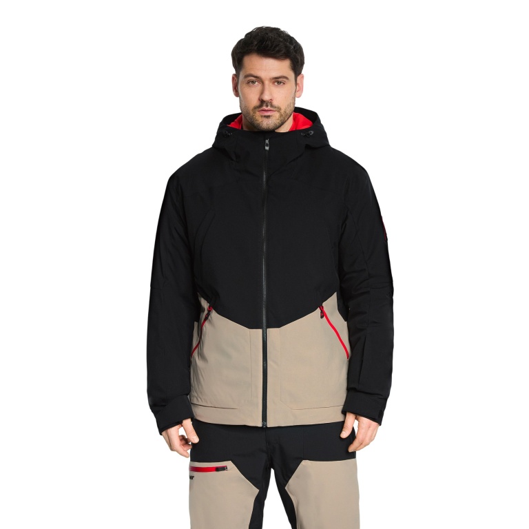 Ziener zimowa kurtka narciarska Tobin-Z (wodoodporna, wiatroszczelna, ciepła) 2025 czarna/piaskowa męska